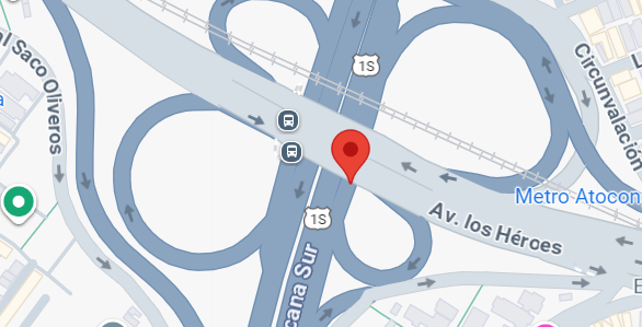 Mapa del punto de retorno sur del evento