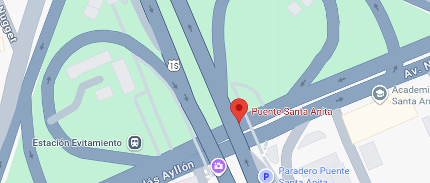 Mapa del punto de retorno Santa Anita del evento